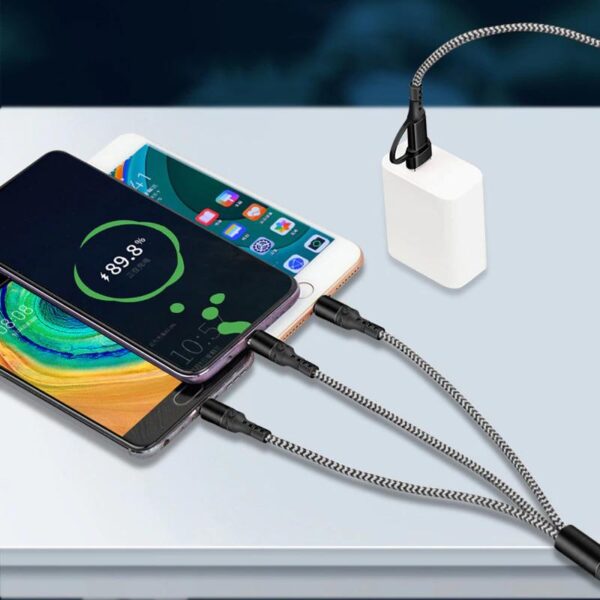 Wzmocniony kabel Ampere 5w1 - eXtremestyle® - 1.2 m - czarny