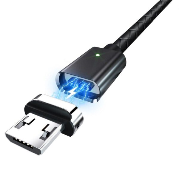 Braided magnetic cable eXtreme USB - micro USB - 120 cm - black