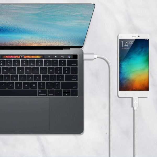 Braided cable PD USB type-C - iPhone Lightning - eXtreme® - 200 cm - white