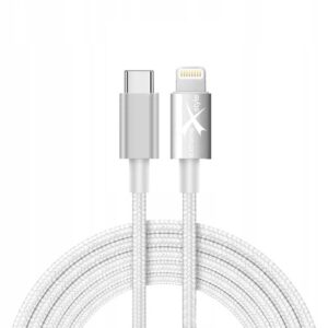 Braided cable PD USB type-C - iPhone Lightning - eXtreme® - 200 cm - white