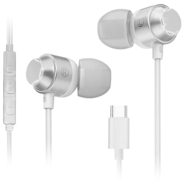 Słuchawki przewodowe - stereo - douszne - USB Typ-C - MAG-C AIRBASS - białe