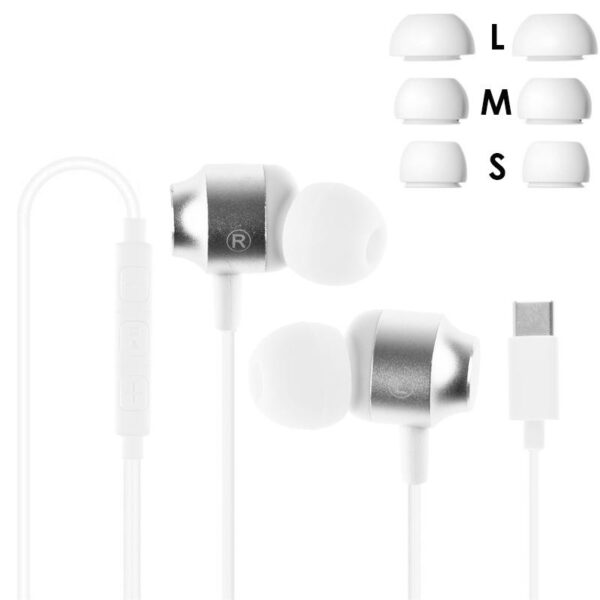 Słuchawki przewodowe - stereo - douszne - USB Typ-C - MAG-C AIRBASS - białe
