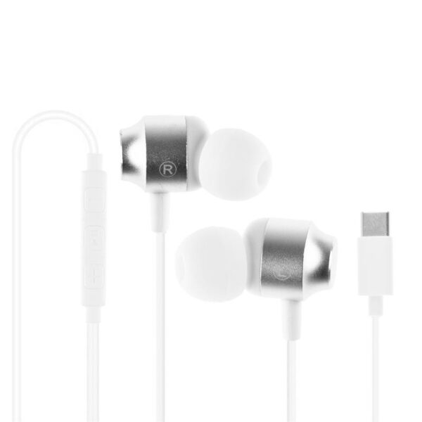 Słuchawki przewodowe - stereo - douszne - USB Typ-C - MAG-C AIRBASS - białe
