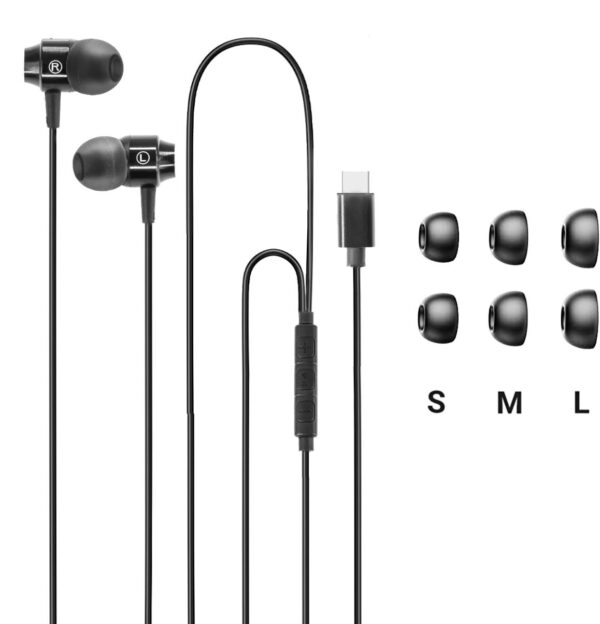 Earphones stereo - USB Type-C - MAG-C AIRBASS - black