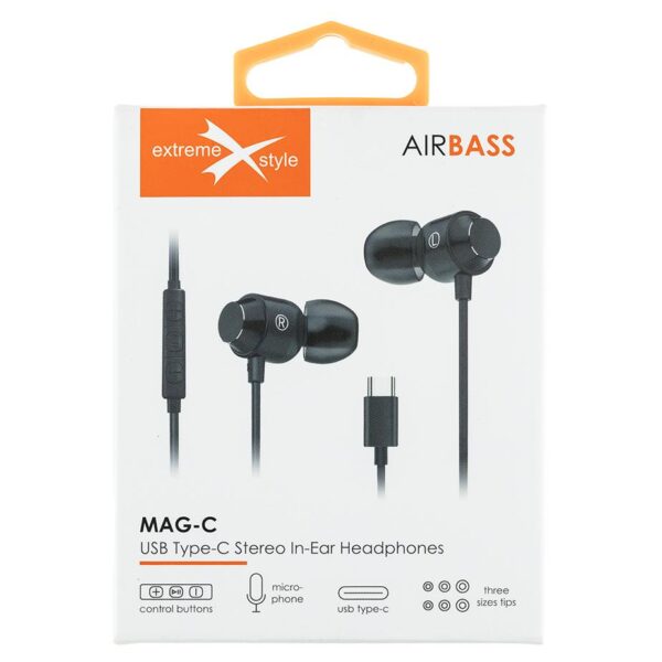 Earphones stereo - USB Type-C - MAG-C AIRBASS - black