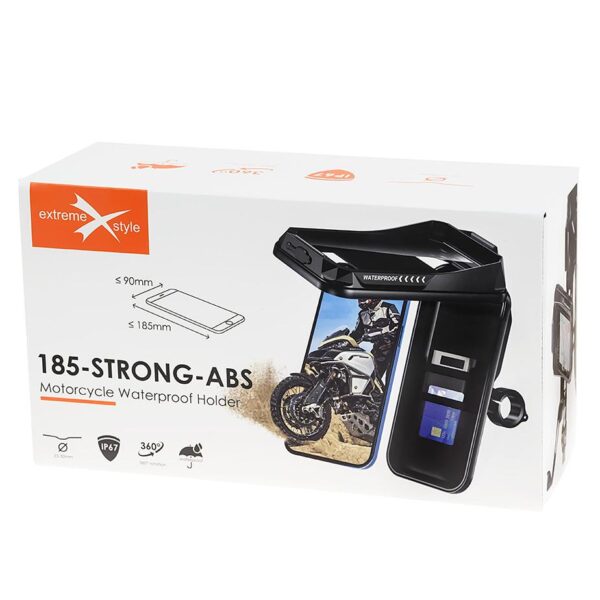 Motorcycle holder with case for mobile phone - eXtreme® - type: 185-STRONG-ABS