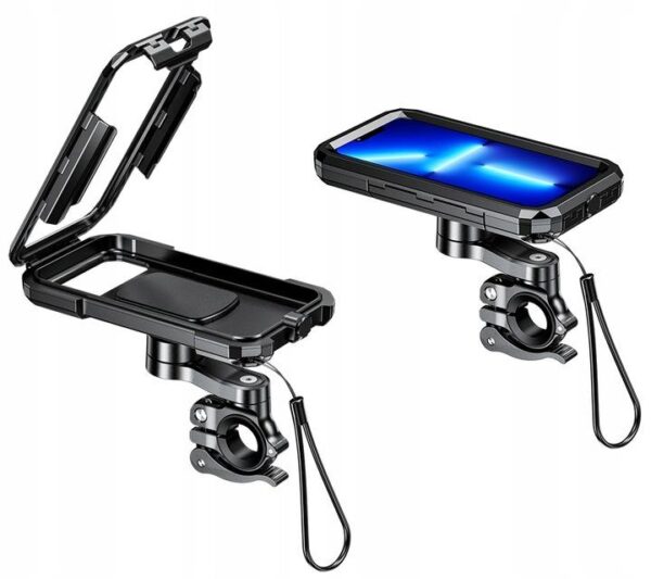 Uchwyt motocyklowy antywibracyjny z etui na telefon - 167-HARD-C