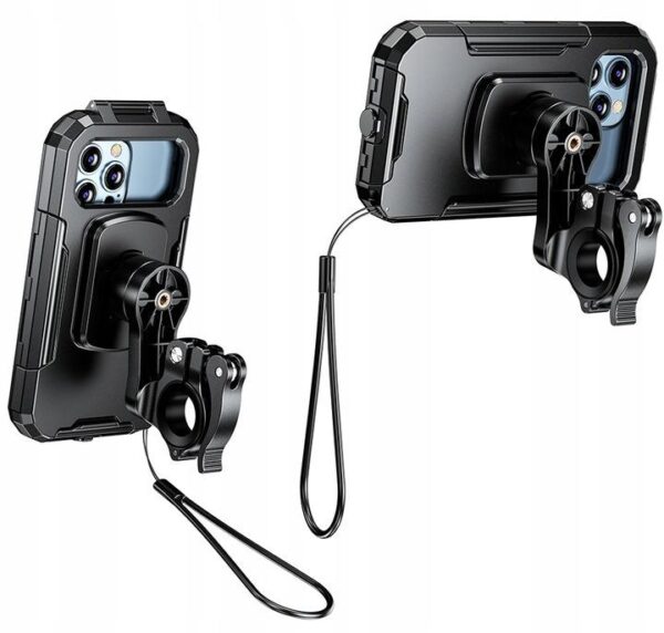 Uchwyt motocyklowy antywibracyjny z etui na telefon - 167-HARD-C