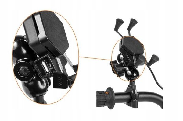 Motorcycle holder - RAM L USB