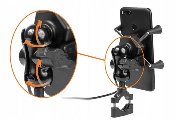 Motorcycle holder - RAM L USB