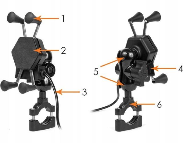 Motorcycle holder - RAM L USB