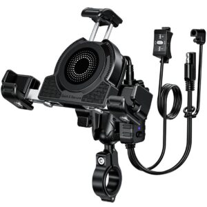 Uchwyt motocyklowy antywibracyjny z ładowarką do telefonu - R23W-PD-BT