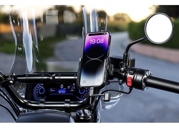 Uchwyt motocyklowy z ładowarką do telefonu - R9-Clip-PD