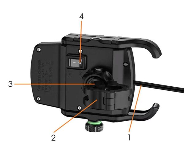 Uchwyt motocyklowy z ładowarką do telefonu - R9W-metal Wireless