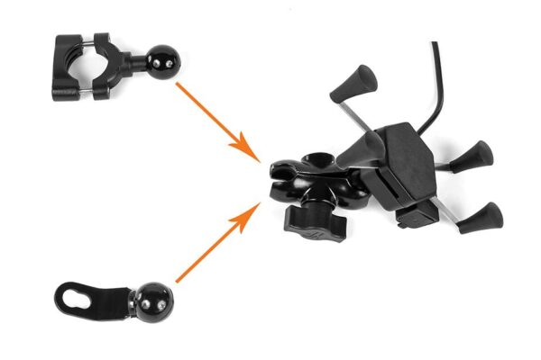 Uchwyt motocyklowy z ładowarką do telefonu - RAM XL USB