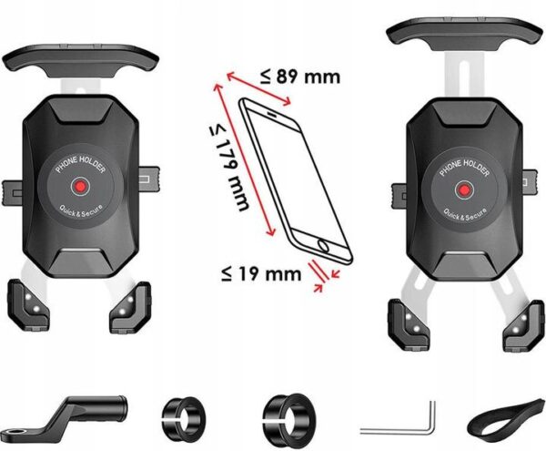 Uchwyt motocyklowy na telefon - R15-metal