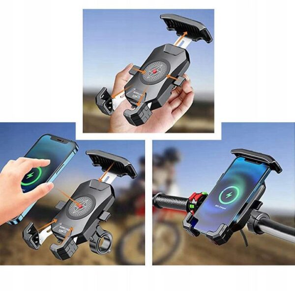 Uchwyt motocyklowy z ładowarką do telefonu - R15W-PD Wireless - PD