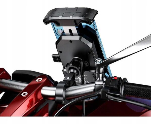 Uchwyt motocyklowy z ładowarką do telefonu - R15W-PD Wireless - PD