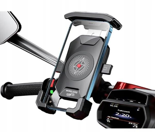 Uchwyt motocyklowy z ładowarką do telefonu - R15W-PD Wireless - PD