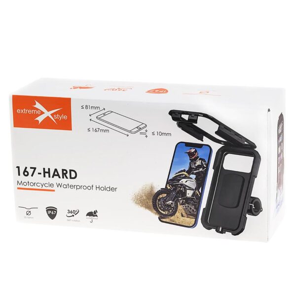 Motorcycle holder with case for mobile phone - eXtreme® - 167-HARD