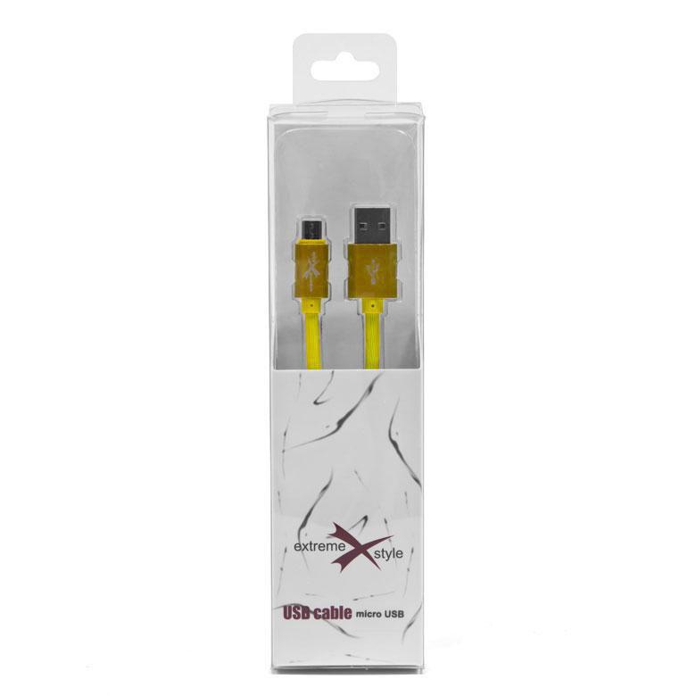 Silicone cable eXtreme 1 m USB - micro USB - S10UMY - yellow