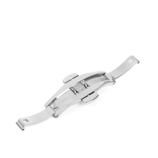 Klamra motyl automat - srebrna - 6-23 mm