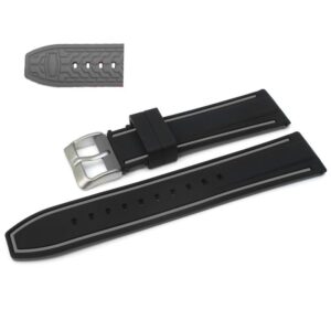 Pasek silikonowy Z04 - czarno-szary - 22 mm
