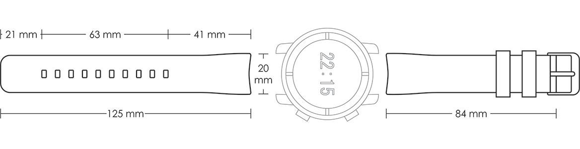 Pasek silikonowy Z07 - różowy - 20 mm