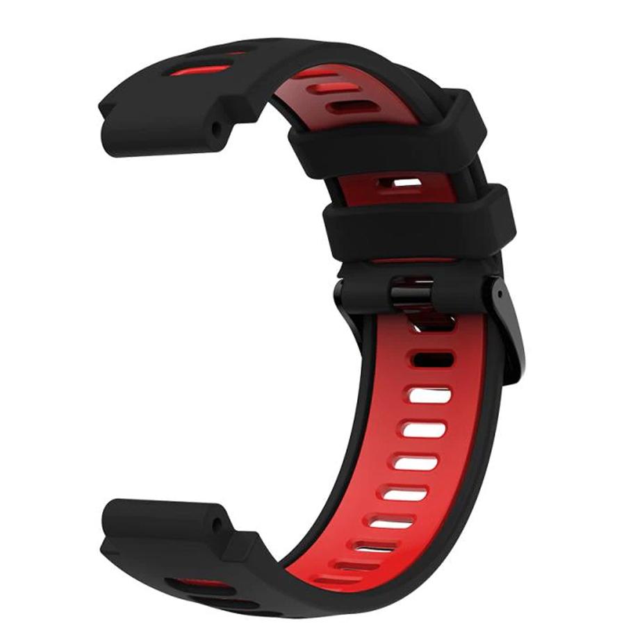 Pasek silikonowy - G02 - do Garmin - czarno-czerwony