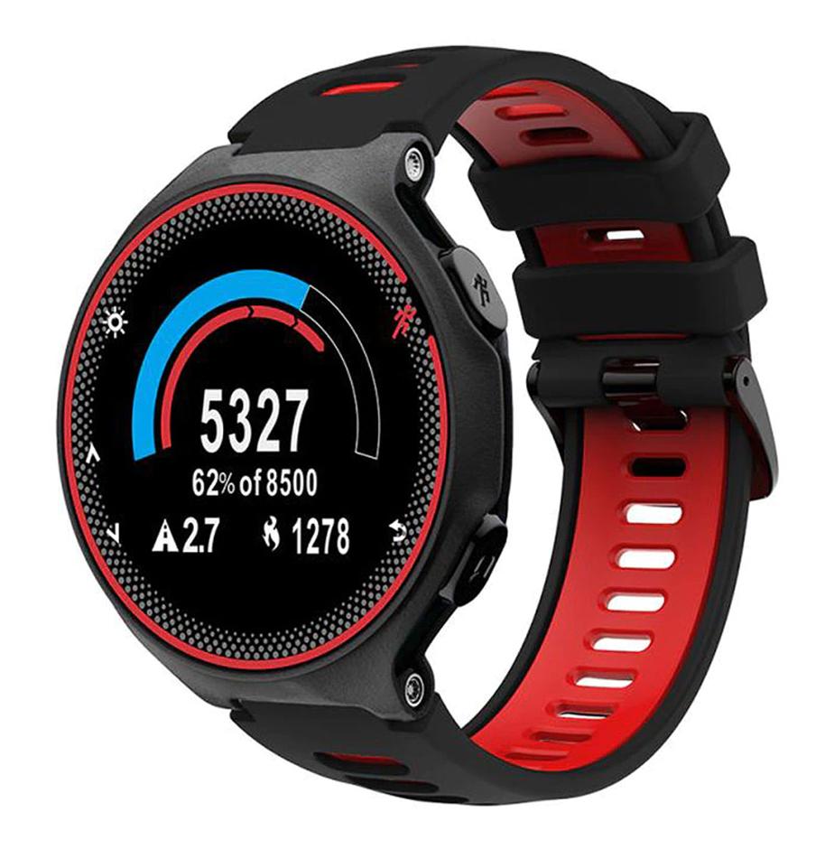 Pasek silikonowy - G02 - do Garmin - czarno-czerwony