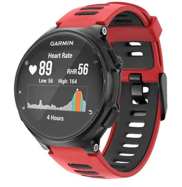 Pasek silikonowy - G02 - do Garmin - czerwono-czarny