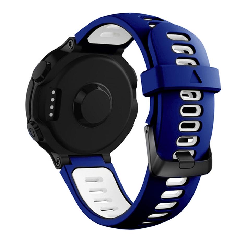 Pasek silikonowy - G02 - do Garmin - granatowo-biały