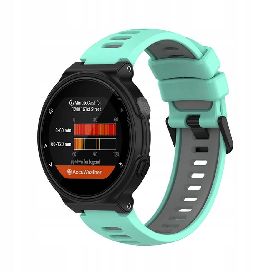 Pasek silikonowy - G02 - do Garmin - miętowo-szary