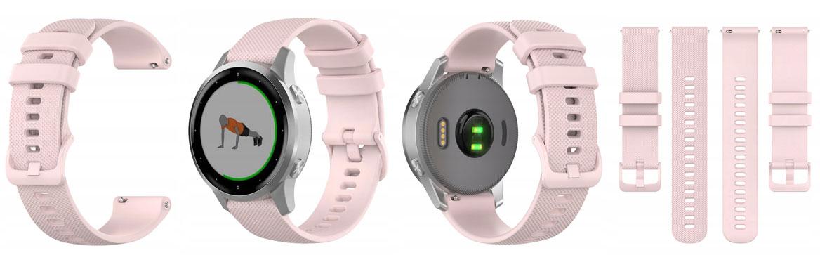 Pasek silikonowy - G04 - różowy - 20 mm