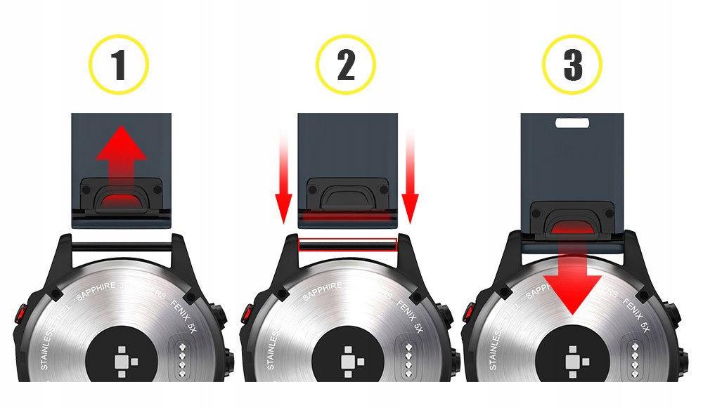 Pasek silikonowy - G05 - do Garmin - czarny - 20 mm