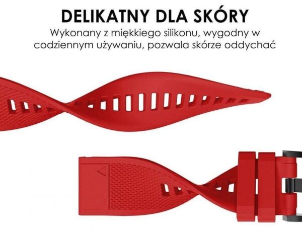 Pasek silikonowy - G09 - do Garmin - czerwony - 22 mm