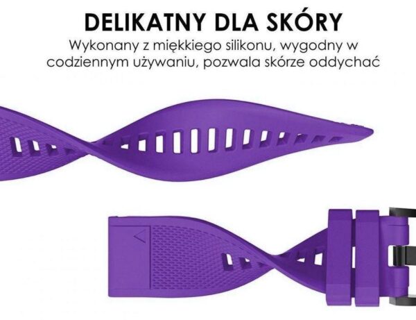 Pasek silikonowy - G09 - do Garmin - fioletowy - 22 mm