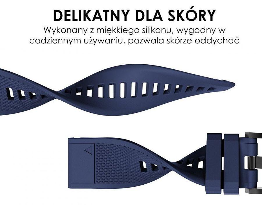 Pasek silikonowy - G09 - do Garmin - granatowy - 22 mm