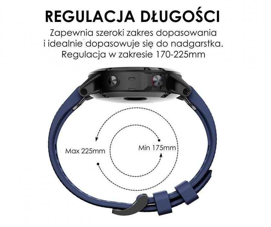 Pasek silikonowy - G09 - do Garmin - granatowy - 22 mm