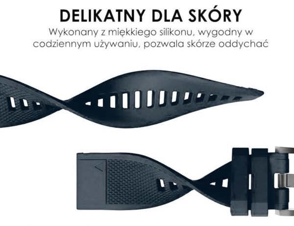 Pasek silikonowy - G09 - do Garmin - szaroniebieski - 22 mm