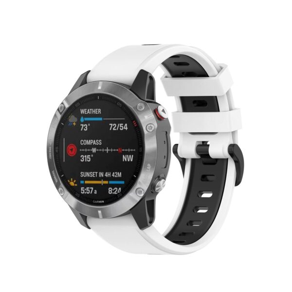 Pasek silikonowy - G13 - do Garmin - biało-czarny - 22 mm