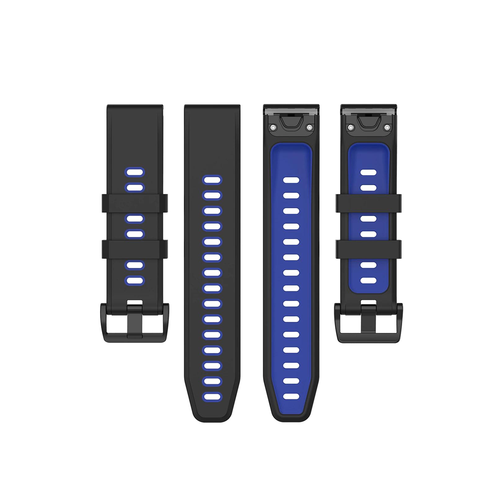 Pasek silikonowy - G13 - do Garmin - czarno-niebieski - 22 mm