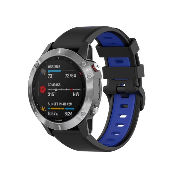 Pasek silikonowy - G13 - do Garmin - czarno-niebieski - 20 mm