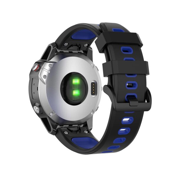 Pasek silikonowy - G13 - do Garmin - czarno-niebieski - 22 mm