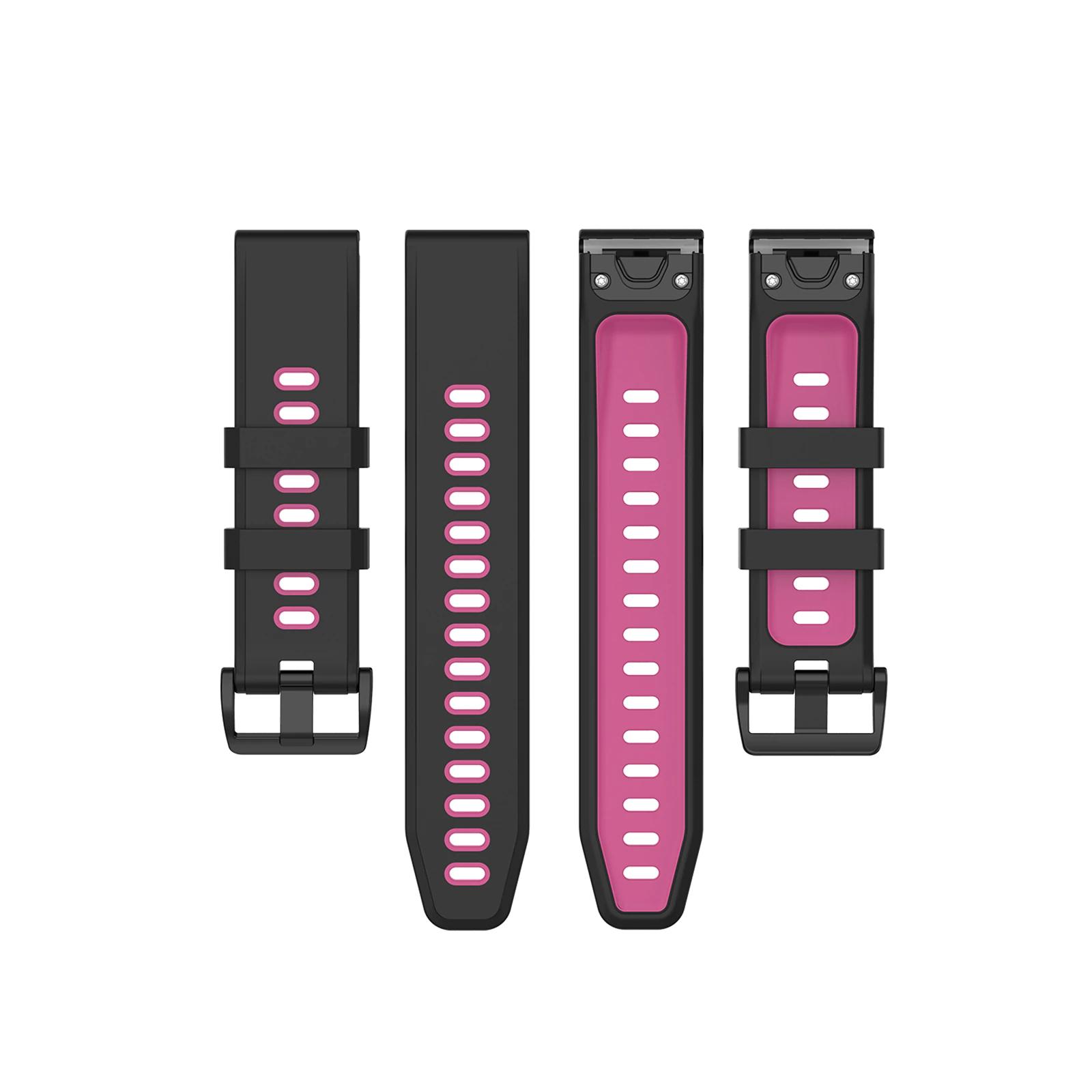 Pasek silikonowy - G13 - do Garmin - czarno-różowy - 26 mm