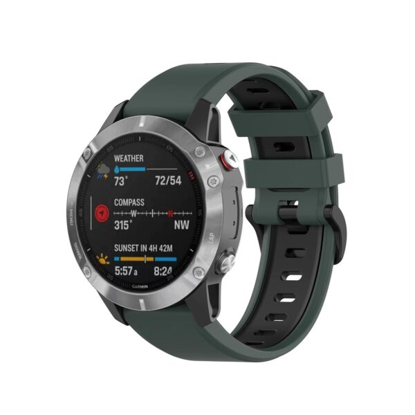 Pasek silikonowy - G13 - do Garmin - zielono-czarny - 26 mm