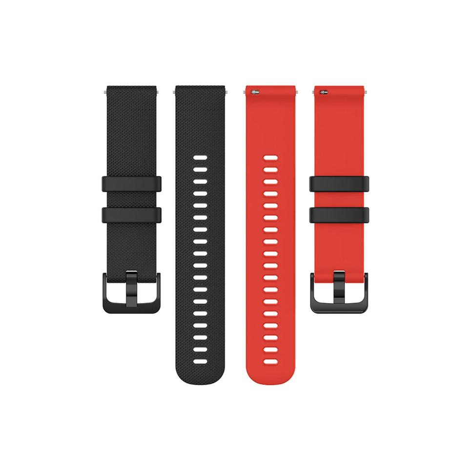 Pasek silikonowy - G23 - czarno-czerwony - 22 mm