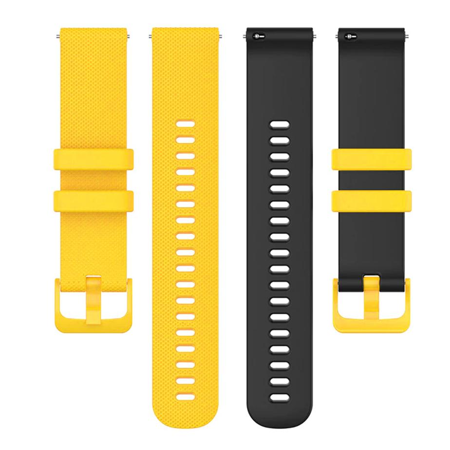 Pasek silikonowy - G23 - żółto-czarny - 20 mm