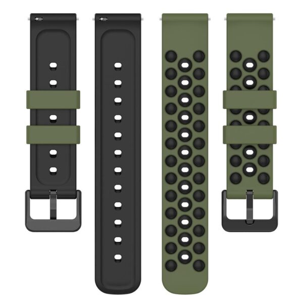 Pasek silikonowy - G29 - ciemnozielono-czarny - 22 mm
