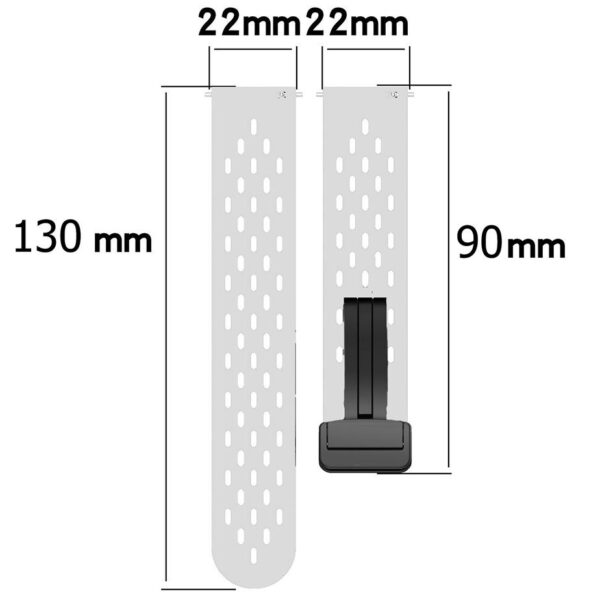 Pasek silikonowy - G34 - biały - 22 mm
